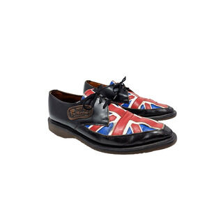 Vintage Dr. Martens Oxford Shoes Union Jack British Flag England Men's Size 7.5